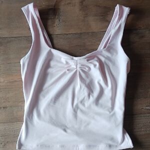 Light Pink Ruched Tank Top, Crop, Never Worn, XXS